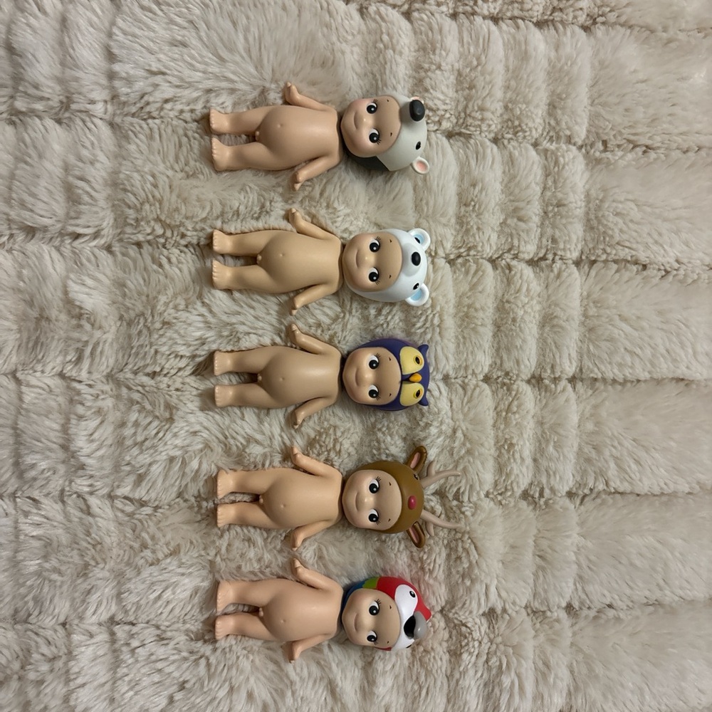 Animal Hat Doll Set with Colorful Designs